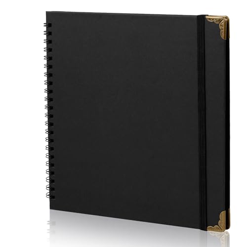 Joyberg Scrapbook 80 Seiten, Scrapbooking Supplies 8 x 8 In, Scrapbook Album Geeignet für Album Erinnerungsbuch Hochzeit, Jahrestag Familie, DIY Handwerk Projekte (Schwarz) von Joyberg