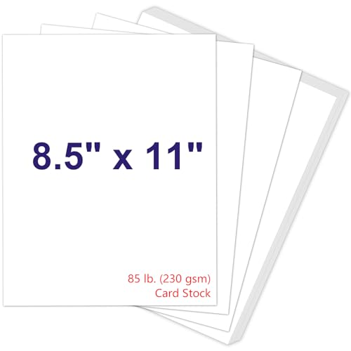 Weißer Karton, 21,6 x 28,9 cm, 230 g/m², Kartonpapier, 38,6 kg, schwerer Karton für Drucker, Kartenpapier für Einladungen, Scrapbooking, Basteln, DIY-Karten, Dekoration, Zeichnen (50 Blatt) von Joyberg