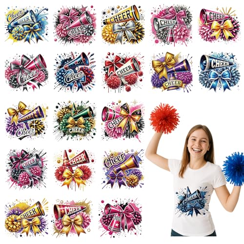 Cheerleader DTF Transfers Ready to Press – Joybileefun 20 Blatt Cheer Gifts Bügelbilder für T-Shirts, Cheerleading-Aufkleber, Wärmeübertragung, Bügelbilder für Kleidung, Tasche, Kissenbezüge, DIY Cheerleader DTF Transfers Ready to Press – Joybileefun 20 Blatt Cheer Gifts Bügelbilder für T-Shirts, Cheerleading-Aufkleber, Wärmeübertragung, Bügelbilder für Kleidung, Tasche, Kissenbezüge, DIY von Joybileefun