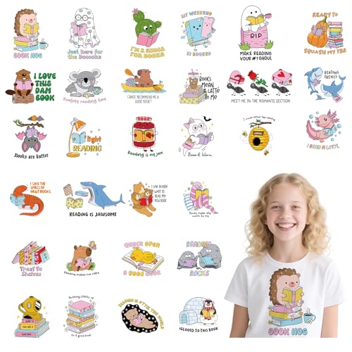 DTF Transfers Ready to Press Reading – 30 Blatt Buchliebhaber Bügelbilder für T-Shirts, niedliche Tiere, Lesebuch, Wärmeübertragung, Bügelbilder für Kinder, Jungen, Mädchen, Kleidung, Tasche DTF Transfers Ready to Press Reading – 30 Blatt Buchliebhaber Bügelbilder für T-Shirts, niedliche Tiere, Lesebuch, Wärmeübertragung, Bügelbilder für Kinder, Jungen, Mädchen, Kleidung, Tasche von Joybileefun