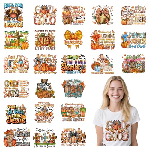 Herbst-DTF-Transfers zum Drücken, 24 Blatt Herbst-Bibelvers zum Aufbügeln für T-Shirts, religiöse Ernte, Kürbis, Hochlandkuh, Wärmeübertragung, Bügelbilder für Kleidung, Tasche, Kissenbezüge, DIY Herbst-DTF-Transfers zum Drücken, 24 Blatt Herbst-Bibelvers zum Aufbügeln für T-Shirts, religiöse Ernte, Kürbis, Hochlandkuh, Wärmeübertragung, Bügelbilder für Kleidung, Tasche, Kissenbezüge, DIY von Joybileefun