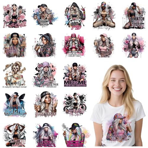 Sarcastic DTF Transfers Ready to Press – 20 Blatt Coole Mädchen Bügelbilder für T-Shirts Lustige Positive Einstellung Wärmeübertragung Bügelbilder für Kleidung Tasche Kissenbezüge DIY Sarcastic DTF Transfers Ready to Press – 20 Blatt Coole Mädchen Bügelbilder für T-Shirts Lustige Positive Einstellung Wärmeübertragung Bügelbilder für Kleidung Tasche Kissenbezüge DIY von Joybileefun