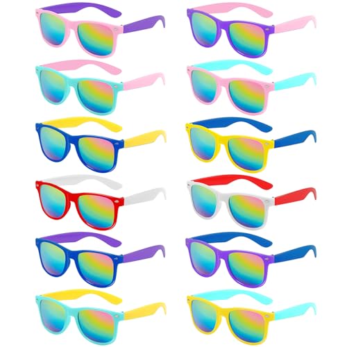Joycabin 12 Stücke Kinder Sonnenbrillen für Jungen und Mädchen, Party Brillen mit UV400 Schutz, Neon Farbe Lustige Party Sonnenbrillen Für Sommer, Strand, Partyzubehör, Poolparty, Karneval, Preise von Joycabin