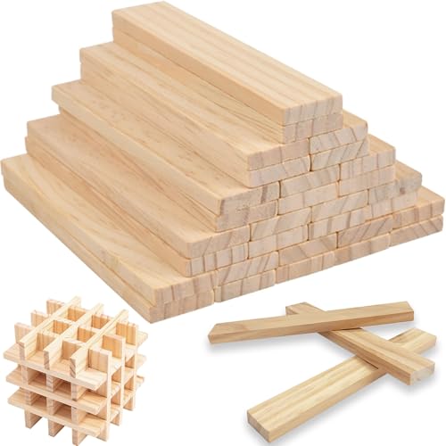 Joycabin 80 Stück Holzklötzchen zum Basteln, 160 x 22 x 8mm Bastelholz klötzchen Holzbausteine bastelklötzchen Hölzchen, Holzstäbchen Basteln Holz für Heimwerkerprojekte und DIY Deko von Joycabin