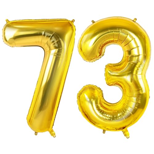 Luftballons Zahl 73 für 73 Geburtstag Party Dekorationen, 0-100 große Nr. 73 Luftballons für Frauen Männer und Opa Oma, 40 Zoll Goldfolie Helium Ballons für 73 Jahre alte Jubiläumsdekorationen Luftballons Zahl 73 für 73 Geburtstag Party Dekorationen, 0-100 große Nr. 73 Luftballons für Frauen Männer und Opa Oma, 40 Zoll Goldfolie Helium Ballons für 73 Jahre alte Jubiläumsdekorationen von Joycard