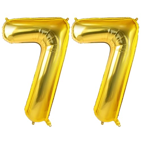 Luftballons Zahl 77 für 77 Geburtstag Party Dekorationen, 0-100 große Nr. 77 Luftballons für Frauen Männer und Opa Oma, 40 Zoll Goldfolie Helium Ballons für 77 Jahre alte Jubiläumsdekorationen Luftballons Zahl 77 für 77 Geburtstag Party Dekorationen, 0-100 große Nr. 77 Luftballons für Frauen Männer und Opa Oma, 40 Zoll Goldfolie Helium Ballons für 77 Jahre alte Jubiläumsdekorationen von Joycard