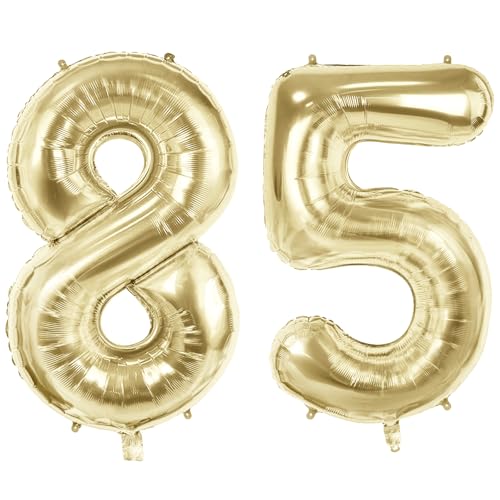 Luftballons Zahl 85 für 85 Geburtstag Party Dekorationen, 101,6 cm Champagner Goldfolie Helium Ballons, 40 Zoll 0-100 Jahrestag Supplies für Frauen Männer und Opa Oma Luftballons Zahl 85 für 85 Geburtstag Party Dekorationen, 101,6 cm Champagner Goldfolie Helium Ballons, 40 Zoll 0-100 Jahrestag Supplies für Frauen Männer und Opa Oma von Joycard