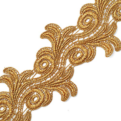 LP-MX-4659 Metallic-Spitzenborte für Braut, Kostüm oder Schmuck, Basteln und Nähen, 10,2 cm, goldfarben LP-MX-4659 Metallic-Spitzenborte für Braut, Kostüm oder Schmuck, Basteln und Nähen, 10,2 cm, goldfarben von Joyce Trimming Lace Trim