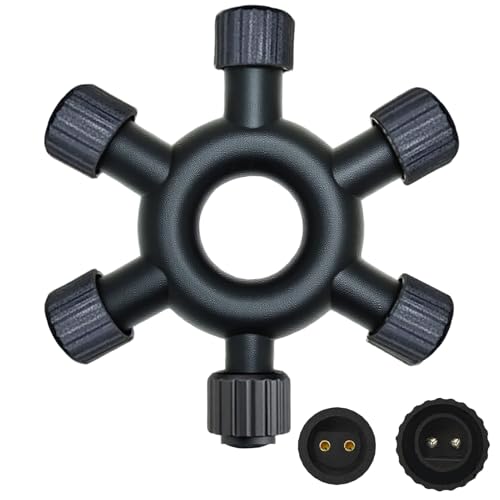 Joycome Lichterkette Verteiler, 1-zu-5 2-polig Verlängerungskabel, Wasserdicht 6-Wege Kreuzförmig Splitter Verteiler für Weihnachtsbeleuchtung Eiszapfen Vorhang G40 Globe Lichter Joycome Lichterkette Verteiler, 1-zu-5 2-polig Verlängerungskabel, Wasserdicht 6-Wege Kreuzförmig Splitter Verteiler für Weihnachtsbeleuchtung Eiszapfen Vorhang G40 Globe Lichter von Joycome