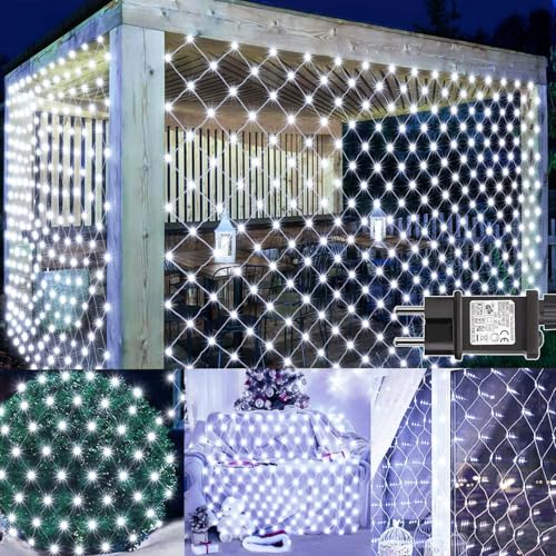 Joycome Lichternetz Außen 3x2m 200 LED Lichterkette Netz mit Stecker, Timer, 8 Modi Weihnachtsbeleuchtung Aussen Netz IP65 Wasserdicht Lichtervorhang für Büsche Garten Baum Zimmer Balkon - Weiß Joycome Lichternetz Außen 3x2m 200 LED Lichterkette Netz mit Stecker, Timer, 8 Modi Weihnachtsbeleuchtung Aussen Netz IP65 Wasserdicht Lichtervorhang für Büsche Garten Baum Zimmer Balkon - Weiß von Joycome