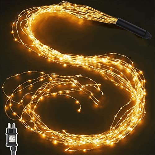 Joycome Lichterkette Aussen 2M 200 LED Lichterschweif mit Strom, Wasserfall Lichterkette 8 Modi Lichterbündel, Wasserdichte Lichterstrang für Gießkanne Terrasse Balkon Garten Baum Innen Außen Deko von Joycome