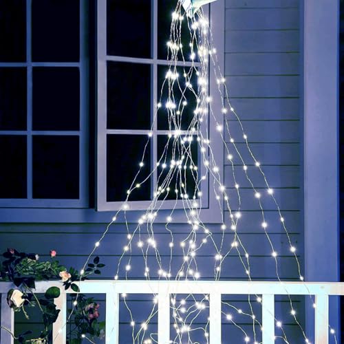 Joycome Lichterschweif 2M 400 LED Weihnachtsbeleuchtung mit Strom, Timer, Lichterstrang 8 Modi Wasserfall Lichterkette Wasserdicht Lichterbündel für Weihnachten Baum Außen Innen Deko - Weiß Joycome Lichterschweif 2M 400 LED Weihnachtsbeleuchtung mit Strom, Timer, Lichterstrang 8 Modi Wasserfall Lichterkette Wasserdicht Lichterbündel für Weihnachten Baum Außen Innen Deko - Weiß von Joycome