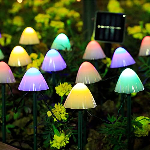Joycome Solar Lichterkette Aussen 20 LED Solar Pilze Gartendeko, 2 Modi Solar Garten Pilzlampe Wasserdicht Solarleuchten Figuren für Garten Rasen Balkon Terrassen Ostern Deko (Bunt) von Joycome
