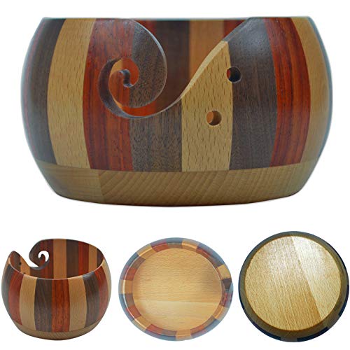Joyeee Garnschalenhalter aus Holz, Organizer Aufbewahrungsschale für Heimwerker, Stricken, Heimdekoration, Heim-Nadelarbeiten, Garnhalter, Zubehör-Set für Frauen, Wollschalen zum Häkeln Joyeee Garnschalenhalter aus Holz, Organizer Aufbewahrungsschale für Heimwerker, Stricken, Heimdekoration, Heim-Nadelarbeiten, Garnhalter, Zubehör-Set für Frauen, Wollschalen zum Häkeln von Joyeee