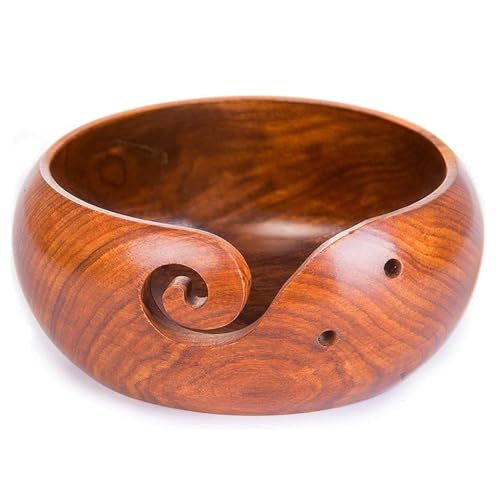Joyeee Holz Garnschale Größte, Premium Stricken Lagerung Zubehör & Zubehör, Garnhalter für Stricken und Häkeln Garnwickler, Handgefertigte Garnkugel Schüssel Braun Box, 20cm / 7.8 Zoll #4 Joyeee Holz Garnschale Größte, Premium Stricken Lagerung Zubehör & Zubehör, Garnhalter für Stricken und Häkeln Garnwickler, Handgefertigte Garnkugel Schüssel Braun Box, 20cm / 7.8 Zoll #4 von Joyeee