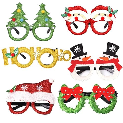 Joyes 6 Stück Weihnachtsgläser, Weihnachtsdekorationsgläser, glänzende Dekorationen für Weihnachtsfeiern, Maskenbälle, Karneval, Geschenke für Kinder und Erwachsene von Joyes