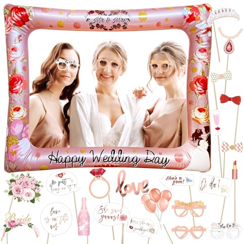Joyesplay Fotorahmen für Junggesellinnenabschiede, 23 Stück, Zubehör, Team-Braut, Selfie-Rahmen für Junggesellinnenabschied, Dekoration, Hochzeit, Junggesellinnenabschied, Party-Spiele, Zubehör von Joyesplay