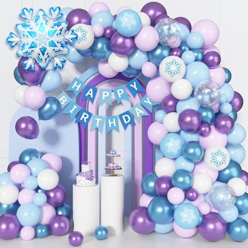 173 Stück Frozen Luftballon Garland Arch Kit Frozen Geburtstagsdeko Mädchen Lila Blau Luftallons Schneeflocke Foilen Ballon für Geburtstag Mädchen Party Deko Winter Wonderland Weihnachten 173 Stück Frozen Luftballon Garland Arch Kit Frozen Geburtstagsdeko Mädchen Lila Blau Luftallons Schneeflocke Foilen Ballon für Geburtstag Mädchen Party Deko Winter Wonderland Weihnachten von JoyeuVie