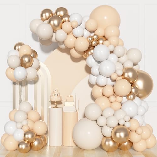 Weiß Gold Luftballons 150 Stück Beige Gold Balloon Arch Kit Bare Farbige Luftballons fur Geburtstag Mädchen Frauen Baby Shower Hochzeit Party Dekoration Weiß Gold Luftballons 150 Stück Beige Gold Balloon Arch Kit Bare Farbige Luftballons fur Geburtstag Mädchen Frauen Baby Shower Hochzeit Party Dekoration von JoyeuVie
