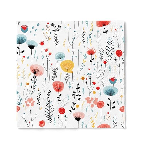 JoyfulArtink Designer-Papierservietten, weiß, floral bedruckt, 20 Stück, 3-lagig, 33 x 33 cm, ideal als Cocktail-Servietten, für Mittagessen, Dinner-Partys, festliche Anlässe und Decoupage JoyfulArtink Designer-Papierservietten, weiß, floral bedruckt, 20 Stück, 3-lagig, 33 x 33 cm, ideal als Cocktail-Servietten, für Mittagessen, Dinner-Partys, festliche Anlässe und Decoupage von JoyfulArtink