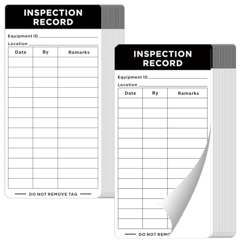 Joyfulmap Inspektionsdokumenten-Aufkleber, Etiketten für Unfallverhütung, Gerätewartung, Lagersicherheit, Maschineninspektion, selbstklebende Etiketten, schwarz, 12,7 x 7,6 cm, 100 Stück von Joyfulmap