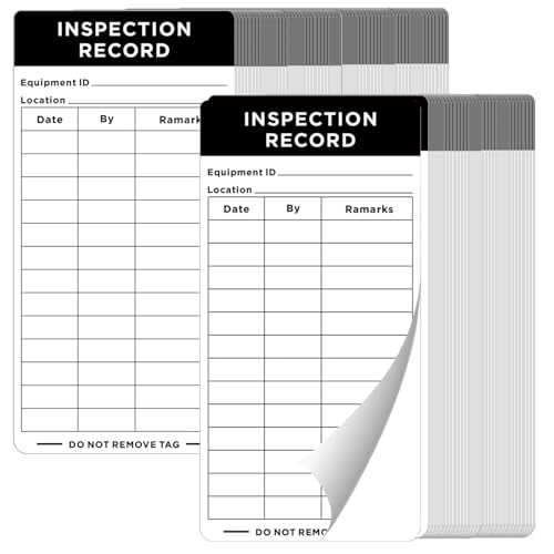 Joyfulmap Inspektionsdokumenten-Aufkleber, Etiketten für Unfallverhütung, Gerätewartung, Lagersicherheit, Maschineninspektion, selbstklebende Etiketten, schwarz, 15,2 x 7,6 cm, 500 Stück von Joyfulmap