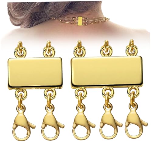 2pcs Halskette Schichtverschlüsse, Multi-Strang-Halskettenabscheider zum Schichten von Armband, Schmuck, basteliger Verschluss 2pcs Halskette Schichtverschlüsse, Multi-Strang-Halskettenabscheider zum Schichten von Armband, Schmuck, basteliger Verschluss von Joygoodta