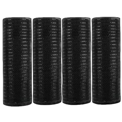 4 Rolls Mesh Ribbon, 10 Zoll x 10 Yard dekoratives schwarzes Netzband für Kränze, DIY -Deco -Netzrollen für Thanksgiving Halloween Home Party Decor von Joygoodta