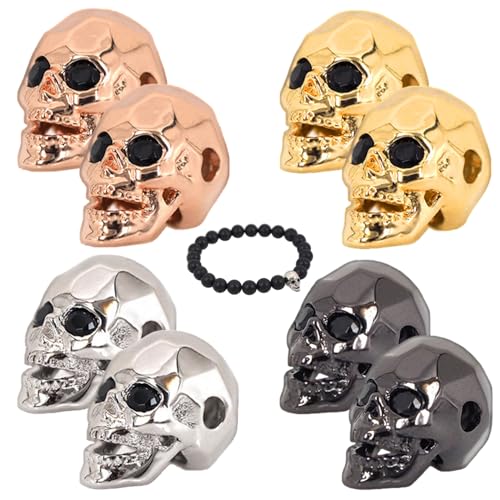 8pcs Schädelperlen, antiker Punk -Schädel Charme mit großem Loch Metall -Abstandshalter lose Skelettperlen für Schmuckbefunde Armband Halskette für Armbänder herstellen 8pcs Schädelperlen, antiker Punk -Schädel Charme mit großem Loch Metall -Abstandshalter lose Skelettperlen für Schmuckbefunde Armband Halskette für Armbänder herstellen von Joygoodta
