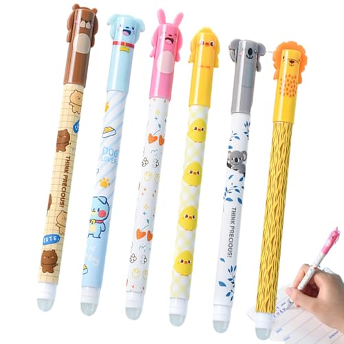 Joygoodta 6pcs löschbare Stifte, 0, 5 mm feiner niedlicher Cartoon Retractable Smooth Writing Blue Lodable Kugelschreiber für Schulmaterialien Joygoodta 6pcs löschbare Stifte, 0, 5 mm feiner niedlicher Cartoon Retractable Smooth Writing Blue Lodable Kugelschreiber für Schulmaterialien von Joygoodta