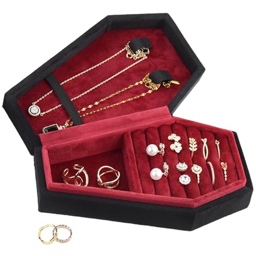 Joygoodta Coffin Schmuckschatulle, stilvolle Samt Gothic Jewelry Box Ringe Choker Hülle Halloween Storage Organizer Dekorationen für Mädchen Gothic Home Decor Joygoodta Coffin Schmuckschatulle, stilvolle Samt Gothic Jewelry Box Ringe Choker Hülle Halloween Storage Organizer Dekorationen für Mädchen Gothic Home Decor von Joygoodta