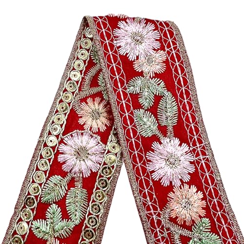 Sticked Ribbon 10 Yard 1, 8 Zoll Blume Jacquard Ribbon Ethnische Stoffverkleidung für Verzierung Kunsthandwerk Sticked Ribbon 10 Yard 1, 8 Zoll Blume Jacquard Ribbon Ethnische Stoffverkleidung für Verzierung Kunsthandwerk von Joygoodta