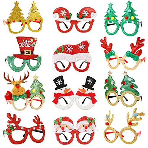 Joyibay Weihnachtsbrillen, 12 Stück Partybrillen Set Kreative Weihnachten Brillen Party Gläser Cartoon Nette Sortierte Kinder Partybrillen Lustige Brille für Partydekoration Joyibay Weihnachtsbrillen, 12 Stück Partybrillen Set Kreative Weihnachten Brillen Party Gläser Cartoon Nette Sortierte Kinder Partybrillen Lustige Brille für Partydekoration von Joyibay