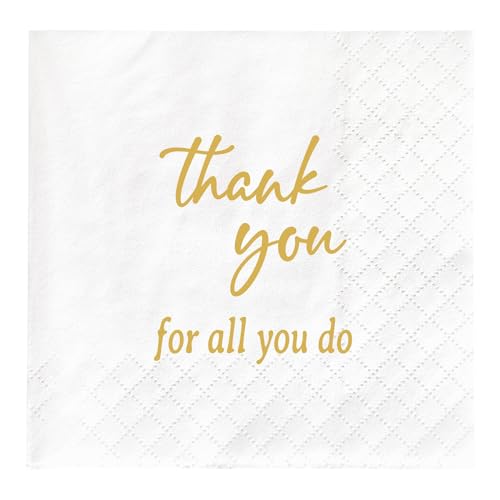 Servietten mit Aufschrift "Thank You for All You Do", Dankes-Servietten, Abschlussfeier, Ruhestand, Büro, Party-Dekoration, Geschenke, Geschenke, Mitarbeiter, Lehrer, Arzt, Wertschätzungsservietten von Joyiou