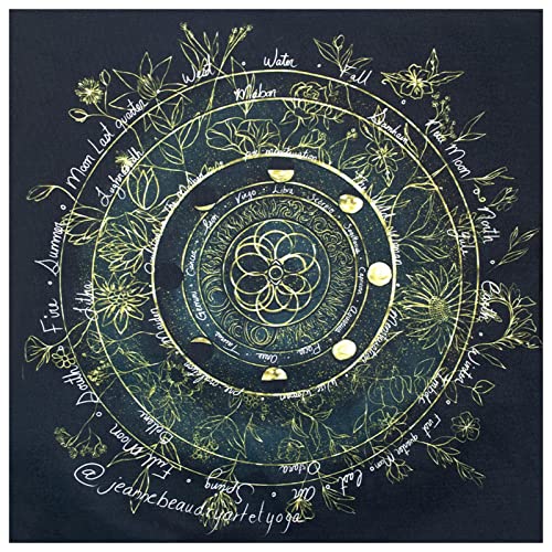 Joyivike Altar Tuch Witchcraft Tarot Tuch Altar - Hexen Altar Tuch | Altar Tarot Tuch 60x60cm, Pendel Tuch Altar Mit Kräutern Blumenmuster - Für Tarot-Weibungsbegeisterte, Hexerei-Vorräte von FangZin