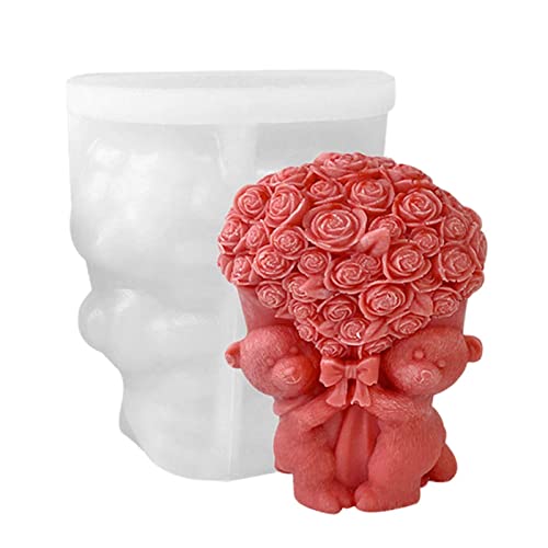 Kerzenform Zum Gießen Valentinstag 3D Bär Silikonform Kerze Mould Kreative 3D Kerze Gießform Silikon Für Valentinstag Dekoration von Joyivike