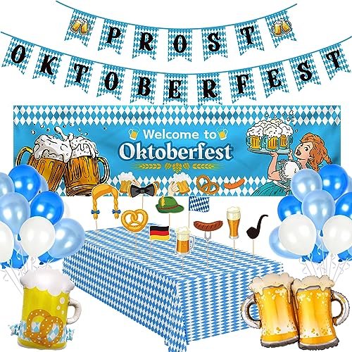 Joykindom Oktoberfest Deko Bayrische Deko Party Oktoberfest Dekoration mit Banner,Girlande,Tischdecke,Foto Requisiten Joykindom Oktoberfest Deko Bayrische Deko Party Oktoberfest Dekoration mit Banner,Girlande,Tischdecke,Foto Requisiten von Joykindom