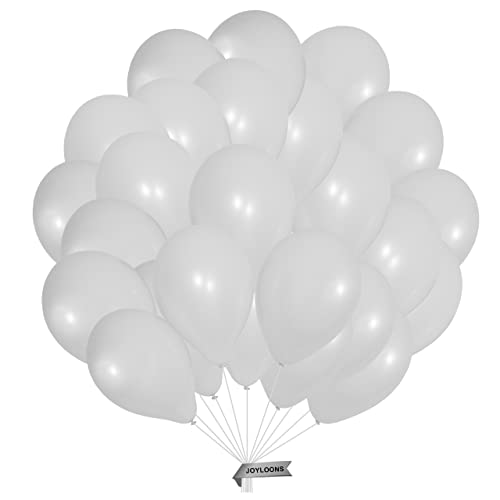 Weiße luftballons 100 stück. Weiße luftballons aus natürlichem Latex. Lufballons mit einem Durchmesser von 28 cm. Ideal zur Dekoration von Geburtstags-, Hochzeits- und baby shower. von Joyloons