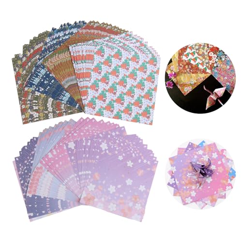 Joynine Origami-Papier-Set, 120 farbige Blätter, 16 verschiedene Motive, Origami-Papier, japanischer Stil, für Kunst und Handwerk, zwei verschiedene Größen, ideal für Dekorationen und pädagogische von Joynine