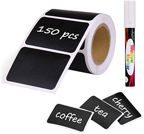 joyoldelf 150 Stück selbstklebende Etiketten, wiederverwendbar, für die Küche, Organisieren mit Flüssigkreidemarkern, Etiketten, Tafel, abnehmbar, zum Dekorieren Ihrer Küche, Aufbewahrungsraum von Joyoldelf