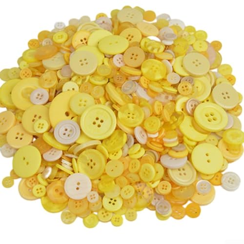 Bunte runde Knöpfe für Kinder, 13 cm, handgefertigtes Zubehör zum Nähen und Basteln (gelb) von JoyousMall