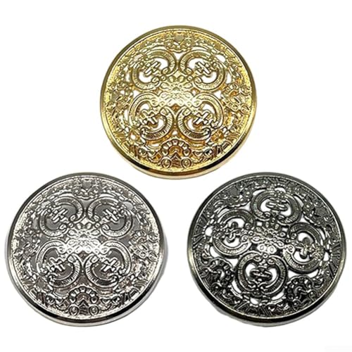 Innovativer Stil, dekorative hohle runde Metallknöpfe für jedes Projekt (schwarz, 15 mm), 10 Stück von JoyousMall