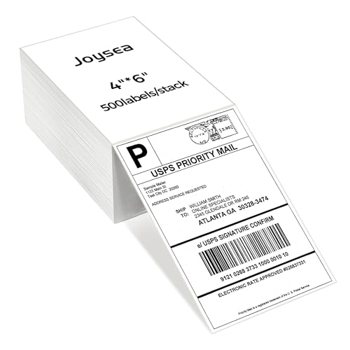 Joysea Thermo-Versandetiketten, 10,2 x 15,2 cm, Fächerfalz, Adress-Etikett für Drucker, 500 Etiketten/Stapel, perfekt für E-Commerce, Versand und Produktkennzeichnung Joysea Thermo-Versandetiketten, 10,2 x 15,2 cm, Fächerfalz, Adress-Etikett für Drucker, 500 Etiketten/Stapel, perfekt für E-Commerce, Versand und Produktkennzeichnung von Joysea