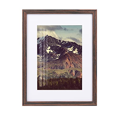 Joyshare Bilderrahmen 30x40cm, mit Passepartout Schwarz Holz Weiß MDF-Holzrahmen 16 Zoll,Modern Natur mit Acrylglas/Portraitrahmen/Wechselrahmen (holz, 30x40cm/1x) von Joyshare