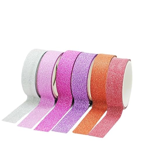 12 Rollen Washi Tape Set, klebeband bunt Glitzer Folie Washi Tape Glitzernde Dekoratives Klebeband Bunt Basteln masking tape Farbmaskierungsband Luftschlangen Geburtstag für DIY Scrapbooking 15mmx3m von Joysuelly