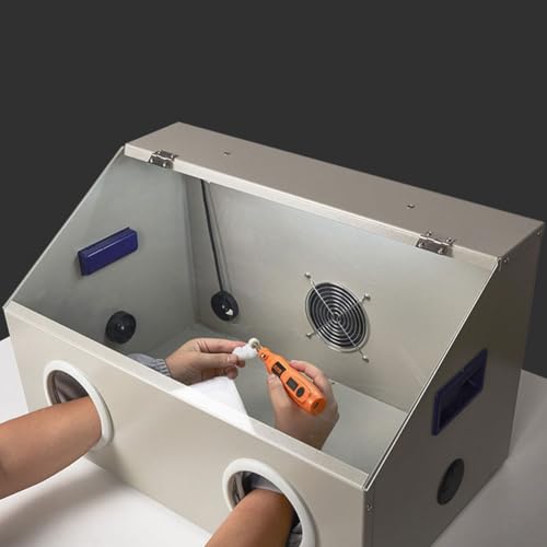 2-Loch-Staubbox für Tischpolierer, transparente Acrylabdeckung mit LED-Licht, vollständig geschlossene Staubbox mit Lüfter, zum Schnitzen, Schneiden, Bohren, Polieren 2-Loch-Staubbox für Tischpolierer, transparente Acrylabdeckung mit LED-Licht, vollständig geschlossene Staubbox mit Lüfter, zum Schnitzen, Schneiden, Bohren, Polieren von Joytar