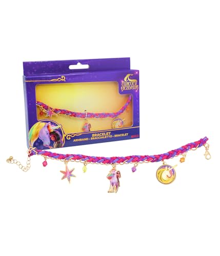Joy Toy - Unicorn Academy Armband aus Metall und Kordell mit Anhängern von Joytoy