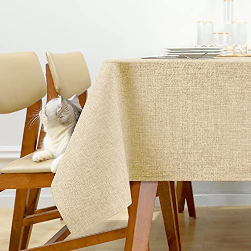Tischdecke Abwaschbar Outdoor Gartentisch Tischdecken Abwaschbar Leinen Optik Wachstischdecke Tischdecken Tischtuch Wasserbaweisend Lotuseffekt für Garten Abwischbare Esszimmer 130x130 cm Beige Tischdecke Abwaschbar Outdoor Gartentisch Tischdecken Abwaschbar Leinen Optik Wachstischdecke Tischdecken Tischtuch Wasserbaweisend Lotuseffekt für Garten Abwischbare Esszimmer 130x130 cm Beige von Joywell