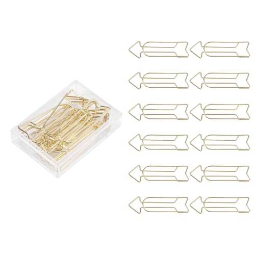 Büroklammern, Gold Galvanisieren Metall Pfeilförmige Büroklammer Lustige Schreibwaren Büroklammern Große Büroclips Papier Klammern für Büro Schule Hochzeit Einladung Valentinstag Dekoration, 12pcs Büroklammern, Gold Galvanisieren Metall Pfeilförmige Büroklammer Lustige Schreibwaren Büroklammern Große Büroclips Papier Klammern für Büro Schule Hochzeit Einladung Valentinstag Dekoration, 12pcs von Joyzan