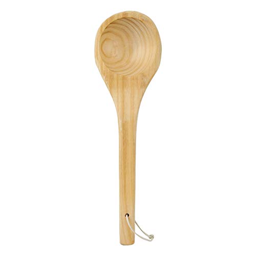 Saunakelle, Aufgußkelle aus Holz Schöpfkelle mit Lederband Saunazubehör Löffel Sauna Einzellöffel Klassik Lederriemen Saunaaufguss Kelle Wird Nicht Heiß Gering Wärmeleitend 39 cm Lang Eckiger Stiel von Joyzan